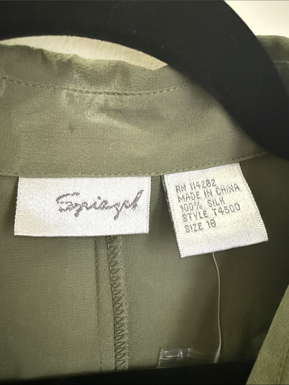 Spiegel Olive Green Maxi Shirt Dress- 100% silk - Picture 2 of 9